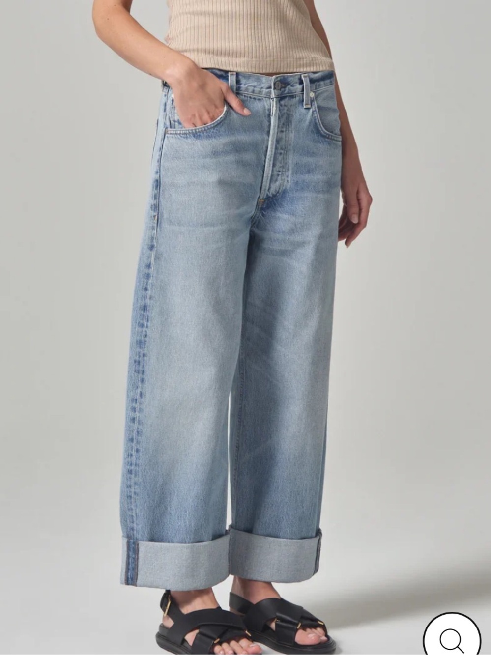 Citizens of Humanity Ayla Baggy Wide Leg Jeans Gemini Light Wash - 27